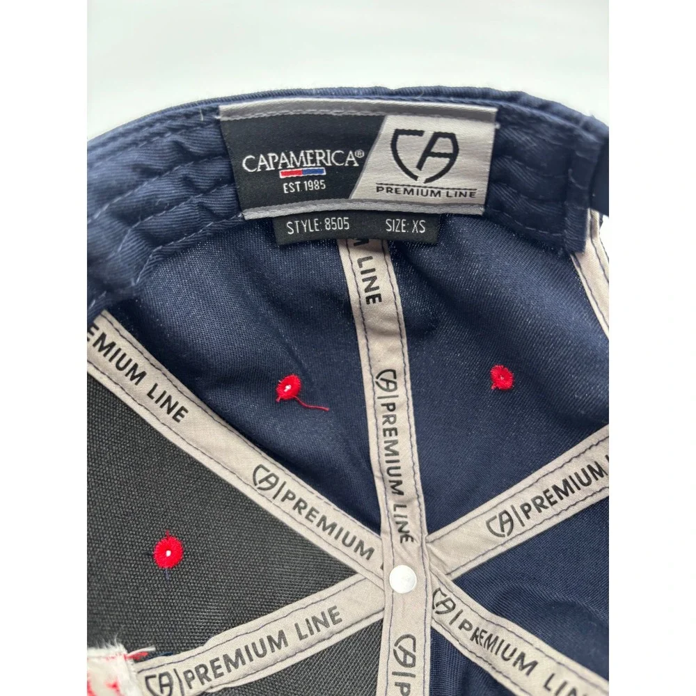 Cap‎ America Premium Line GT Snapback Hat Navy Blue Red Embroidered Cap 8505 XS